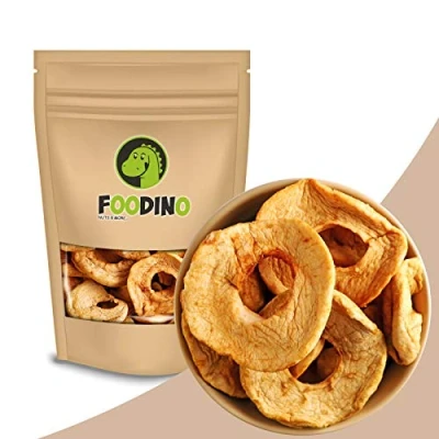 Abbildung von Apfelringe getrocknet naturbelassen ungezuckert ungeschwefelt Apfel Ringe ohne Zucker ganz getrocknete Äpfel Trockenfrüchte ungesüßt 500g 5kg wiederverschließbar Premium Qualität FOODINO (1kg)