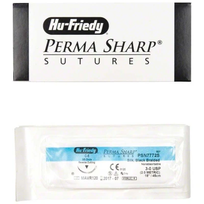 Abbildung von Perma Sharp Nahtmaterial Seide 3/0 C 6 12 Stück