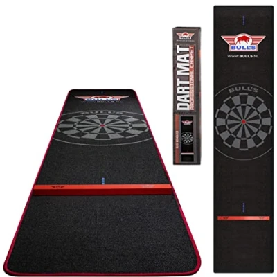 Abbildung von Bull&#039;s Carpet Dartmatte Schwarz/Rot + Oche 300x65 cm