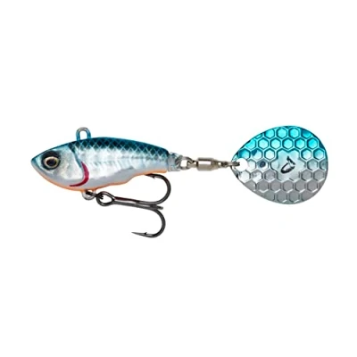 Abbildung von Savage Gear Kunstköder, Fat Tail Spin 5,5cm 9g Sinking Blue Silver Jig Spinner