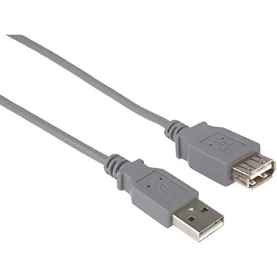 Abbildung von PremiumCord USB 2.0 Verlängerungskabel 3m, Datenkabel HighSpeed bis zu 480Mbit/s, Ladekabel, Typ A Buchse auf Stecker, 2x geschirmt, Farbe grau, Länge 3m
