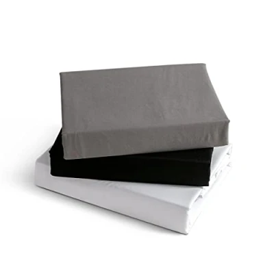 Abbildung von KONO Bedding Spannbettlaken Gebürstete Mikrofaser Spannbetttuch 30 cm Tiefe Tasche (Grau, 120x200cm), BS 3 120 GY