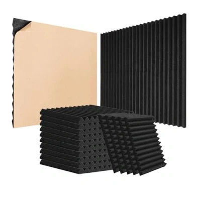 Abbildung von VEVOR 48x Akustikschaumstoffplatten 300x300x25mm Akustikpaneele Schalldämmung
