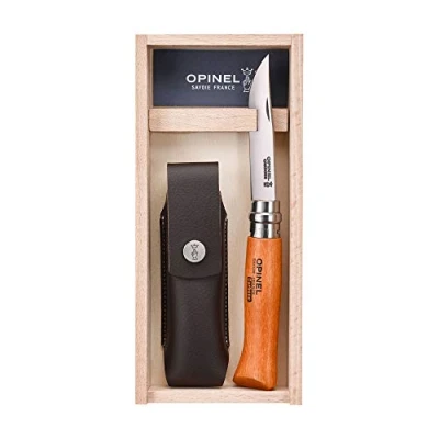 Abbildung von Geschenk Set Messer No. 8 + Etui Klappmesser Taschenmesser Carbon Stahl