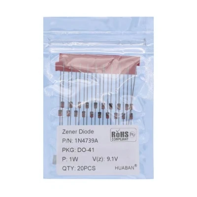 Abbildung von HUABAN 20PCS 1N4739A 1N4739 Silizium Planar Power Zener Diode 1W 9.1V DO 41 (DO 204AL) Axial Diodes 1 Watt 9.1 Volt