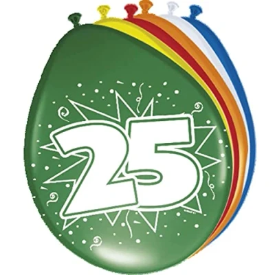 Abbildung von Ballons 25 Jahre 8 Stücke
