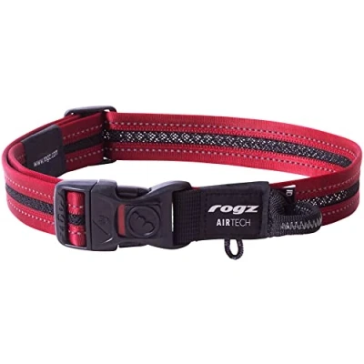 Abbildung von Rogz Air Tech Halsband Schwarz&amp;Dunkelrot Hundehalsband 34 56 cm...