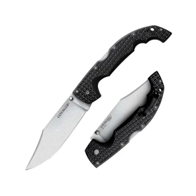 Abbildung von Cold Steel, Voyager XL Lockback, Klappmesser, Clip Point Klinge, Taschenmesser, Griff: Griv EX, AUS 10A Klingenstahl, scharfes Messer für Outdoor, Camping, Schnitzen