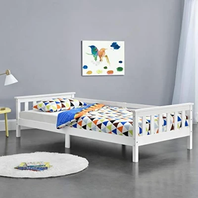 Abbildung von en.casa Kinderbett, »Nuuk« Jugendbett mit Rausfallschutz weiß 90x200cm