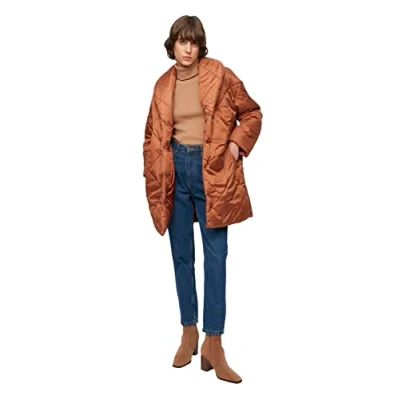 Abbildung von Trendyol Damen Oversize Puffer Plain Webstoff Winterjacke Coat, Braun, L EU