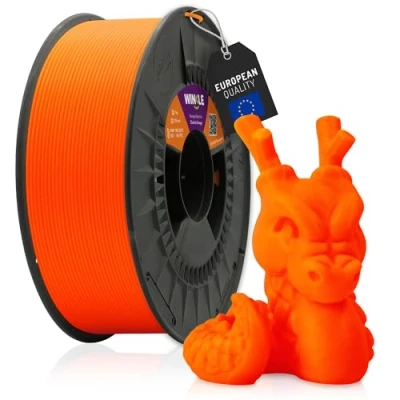 Abbildung von WINKLE PLA HD Fluoreszierendes Filament, elektrisches Orange, 3D Drucker 2,85 mm, 1 kg, Maßgenauigkeit, fluoreszierende Optik, Spule mit kg
