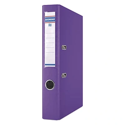 Abbildung von DONAU Master Ordner Schmal 25er Pack/DIN A4 / 5 cm /25 Stück/Violette/Kunststoffbezug PP/Carton Papier Schlitzordner Büroordner Aktenordner Ringordner/Grünen Punkt