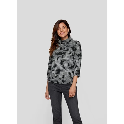 Abbildung von Rabe 3/4 Arm Shirt, mit Kordelzug am Hals und grafischem Muster