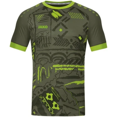 Abbildung von JAKO Tropicana Tshirt print, Herren, Größe: 52/54, Khaki/neongrün