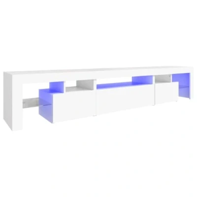 Abbildung von vidaXL TV Schrank mit LED Leuchten Lowboard Möbel Tisch Board Sideboard Fernsehschrank Fernsehtisch HiFi Weiß 215x36,5x40cm