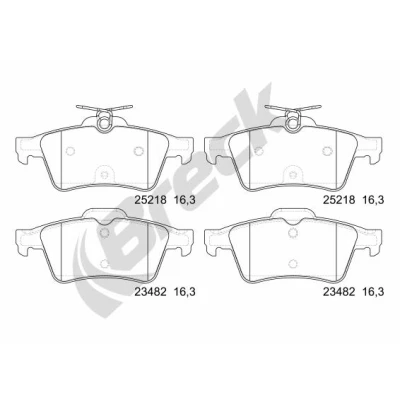 Abbildung von BRECK 25218 00 702 Bremsbelagsatz PEUGEOT: 508 I SW, Limousine, SW Kasten / Kombi