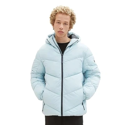 Abbildung von TOM Tailor Denim Winterjacke, Herren, Größe: Large, Dusty mint blue