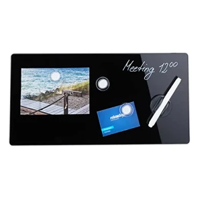 Abbildung von relaxdays Magnettafel Schwarze aus Glas, 20 x 40 cm