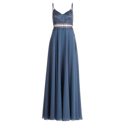 Abbildung von Vera Mont Damen Abendkleid mit Spitze Blue Stone,36