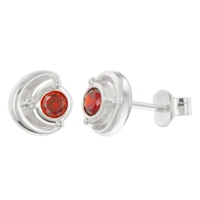 Abbildung von Acalee AC8888 16 Damen Ohrringe 925 Silber Ohrstecker Zirkonia Granatrot