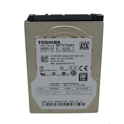 Abbildung von Toshiba MK7575GSX interne Festplatte 750GB (6,4 cm (2,5 Zoll), 5400rpm, 8MB Cache, SATA)