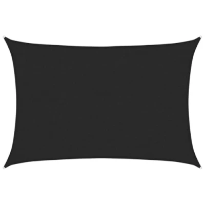 Abbildung von vidaXL Sonnensegel Sonnenschutz Windschutz Sonnendach UV Schutz Sonnenschutzsegel Schattenspender Garten Terrasse Balkon 160g/m² Schwarz 2x2,5m HDPE