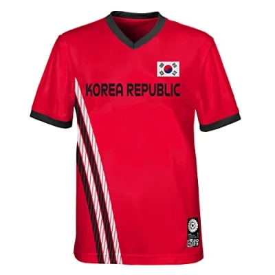 Abbildung von Offizielles Trikot der Fussball Weltmeisterschaft Frauen 2023 für Erwachsene, Südkorea, Rot, X Large