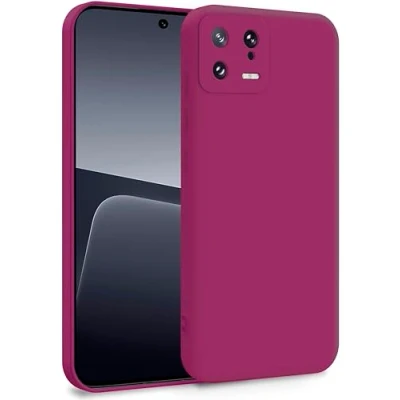 Abbildung von MyGadget Hülle für Xiaomi 13 5G Zweilagige Handyhülle mit Kameraschutz Cover Innenfutter &amp; Silikon außen Wein Rot