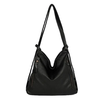 Abbildung von ITALYSHOP24 Schultertasche Damen Rucksack Handtasche Schultertasche, leichtgewicht Shopper, als Umhängetasche tragbar