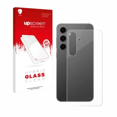 Abbildung von upscreen Schutzglas für Samsung Galaxy S24 FE (Rückseite) Schutzfolie, Glas Folie [Klar, 9H Panzerschutz, Anti Fingerprint]