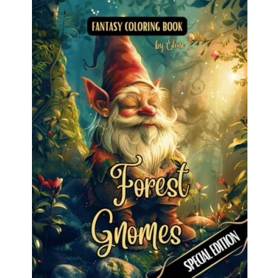 Abbildung von Fantasy Coloring Book Forest Gnomes Special Edition: Black Line and Grayscale Images of Whimsical in the (The enchanting world faires magical forest)