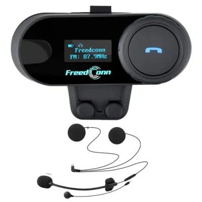 Abbildung von FreedConn Motorrad Intercom Bluetooth Headsets, T COM SC 800M Motorradhelm Interphone Gegensprechanlage Kommunikationssysteme bis zu 3 Benutzer, LCD Bildschirm, GPS, FM Radio.