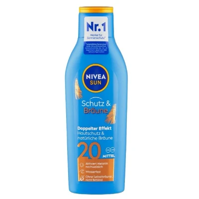 Abbildung von Nivea SUN Schutz &amp; BRÄUNE Lotion LSF 20 Sonnenschutz, Größe: 200 ml,