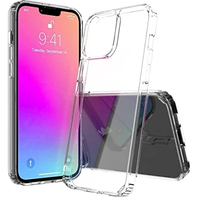 Abbildung von JT Berlin 10801 Pankow Clear Schutzhülle für das Apple iPhone 13 Pro Max Hülle transparent (Stoßabsorbierender TPU Rahmen, Kratzfeste Rückseite aus Acrylglas, Anti Fingerabdruck Beschichtung)