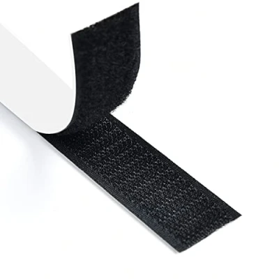 Abbildung von Romon Klettverschluss Selbstklebend, 5M Klettband Selbstklebend Extra Stark Doppelseitig Klebende 16mm Breit Selbstklebendes Klebepad Enthält Flauschband und Hakenband Schwarz