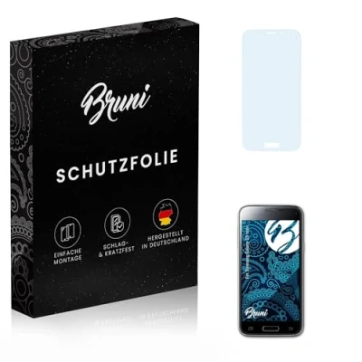 Abbildung von Bruni Schutzfolie kompatibel mit Samsung Galaxy S5 mini Folie, glasklare Displayschutzfolie (2X)