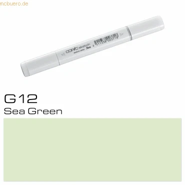 Abbildung von COPIC Sketch Marker Typ G 12, Sea Green, professioneller Pinselmarker, mit einer Super Brush Spitze und Medium Broad