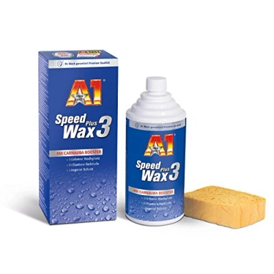 Abbildung von DR. WACK A1 Speed Wax Plus 3, 500 ml inkl. Spezialschwamm I Premium Auto Wachs mit Carnauba Langanhaltender Schutz &amp; Glanz Für alle Lacke geeignet Hochwertige Autopflege Made in Germany