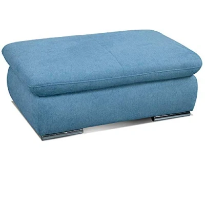Abbildung von Cavadore Hocker Alkatraz / Polsterhocker passend zum Ecksofa oder zur Wohnlandschaft Modernes Design 101 x 43 68 Hellblau
