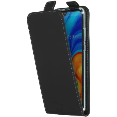 Abbildung von Huawei P30 Lite Hülle Kunstleder Accezz Flip Case Handyhülle Schwarz