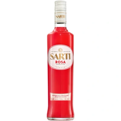 Abbildung von Sarti Rosa Premium Frucht Likör aus Italien als Spritz, fruchtig lieblicher Aperitif oder Basis Getränk für Cocktails 14 Prozent vol. 1 x 0,7 l