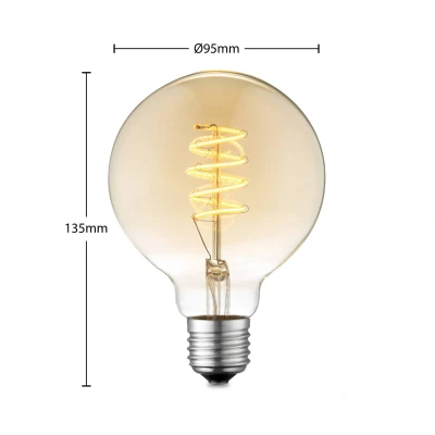 Abbildung von Lucande LED Lampe E27 G95 4W 2.700 K dimmbar amber