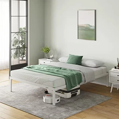 Abbildung von Novilla Metallbett Metallrahmenbett mit Lattenrost Bettgestell Für Erwachsene, Kinder, Jugendliche, 120x200 cm, Weiß