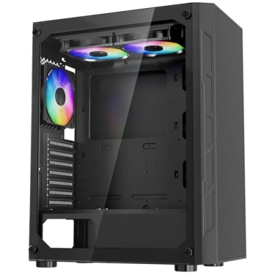 Abbildung von VEVOR PC Gaming Gehäuse Mid Tower 3x 120 mm ARGB Lüfter für ATX Motherboard