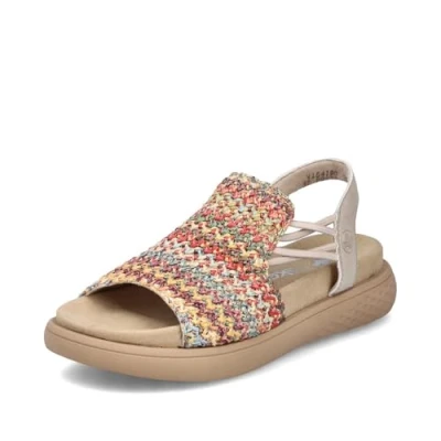 Abbildung von Rieker Damen Pantoletten V1541, Frauen Slipper,Slip ons,Backless Slipper,Mules,Gartenschuhe,Sommerschuhe,sommerclogs,Slides,Multi (90),38 EU / 5 UK