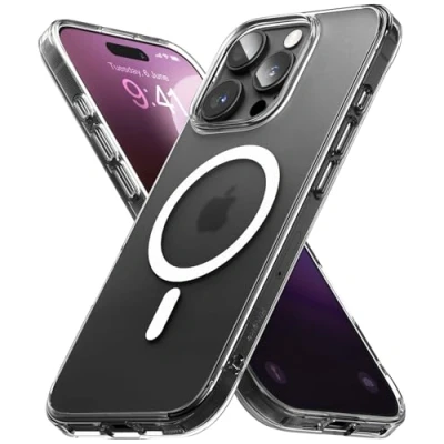 Abbildung von Ringke Fusion Magnetic Case [Kompatibel mit MagSafe] für iPhone 16 Pro Hülle, Mattes PC Anti Fingerabdruck Rückenteil Stoßfeste TPU Bumper Handyhülle Magnet Ladegerät/Zubehör Matte Clear