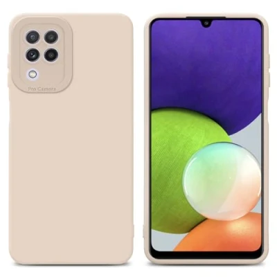 Abbildung von Cadorabo Hülle kompatibel mit Samsung Galaxy A22 4G Schutzhülle TPU Silikon Case Liquid Design Kameraschutz Slim Kratzfest Weiche Gummi Rundumschutz für in Rosa