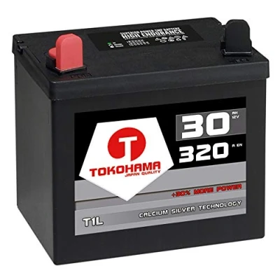 Abbildung von Tokohama T1L Rasentraktor Batterie Aufsitzmäher 12V 32Ah 310A Aufsitzrasenmäher Starterbatterie WARTUNGSFREI ersetzt 30Ah