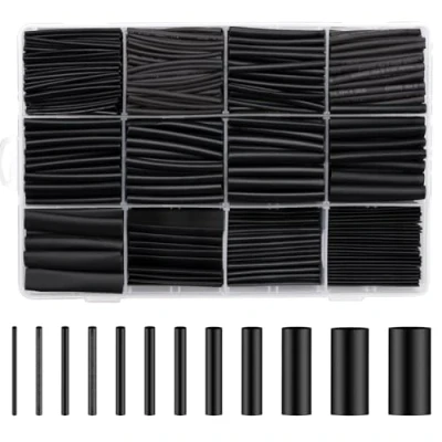 Abbildung von Schrumpfschlauch set, 1000 Stück Schwarz Schrumpfschläuche Wasserdicht Heat Shrink Tube Sortiment 1 13mm für Kabel isolierung Ladekabel