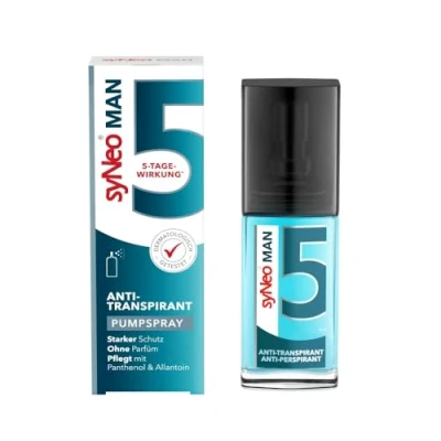 Abbildung von syNeo Deo Spray 5 MAN Antitranspirant gegen Schwitzen für Männer, 1 tlg., Bis zu Tage Schutz, Dermatologisch getestet, ohne Parfüm